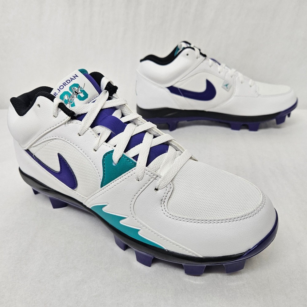 Jordan Stadium 90 Low MCS Baseball Cleats HQ0211-105 White Purple Men Size 9
